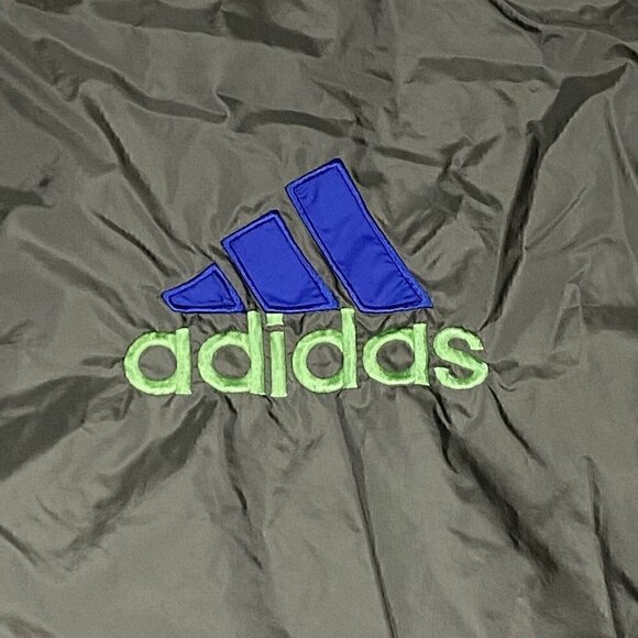 VINTAGE Adidas Jacket Boy's Medium Olive Green 3 Stripe Full Zip 90's Y2K - Picture 10 of 12